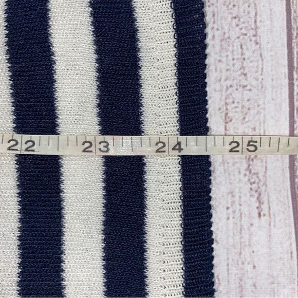 Sag Harbor white w/blue stripe scoopneck short sleeve top women sz large - Picture 6 of 10